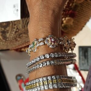 Genuine Gems Tennis Bracelet Diamond Sapphire Emerald Ruby Gold Sterling Silver